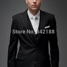 Обычный заказ черный жених смокинг нотч шафером жениха мужчины свадьба костюмы жених suitswedding мужчины c