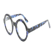 Круглая оправа унисекс Ретро мода ацетат полного обода оправа для очков антибликовые очки Брендовые черные очки для чтения