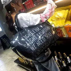 Европейская и американская мода новая Универсальная сумка для рук с буквами Женская Глянцевая сумка на одно плечо косая сумка для покупок