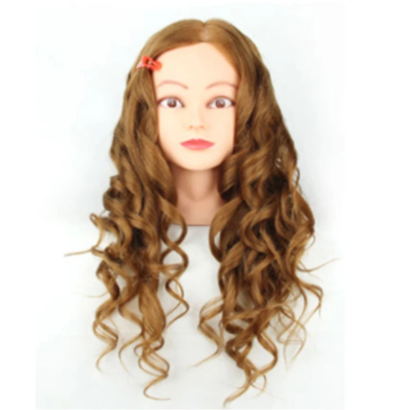 

Professional 22 inch Hair Styling Mannequin Head Golden Hair Long Hair Hairstyle Hairdressing Training Doll Female Mannequins