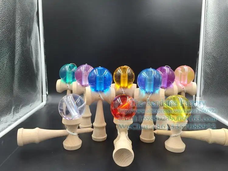 Twb розничная Новые поступления хрустальный шар Kendama игры Детские игрушки ручка из бука