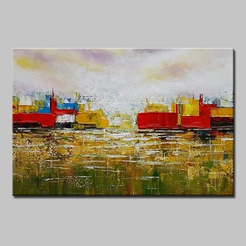 

Arthyx Hand Painted Abstract Landscape Oil Paintings Modern Wall Art Canvas Pictures Wall Painting Posters For Living Home Decor