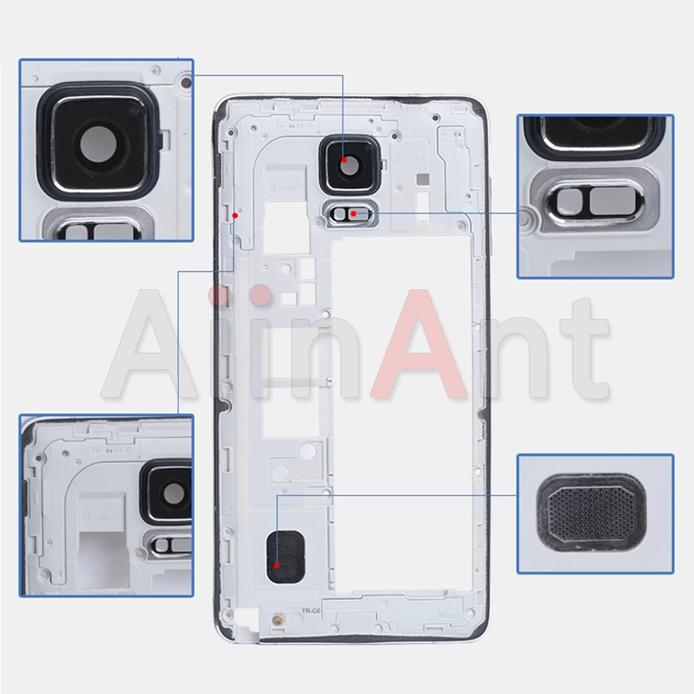 Держатель для ЖК-экрана, металлическая средняя рамка, передняя рамка, корпус для samsung Galaxy Note 4, N9100, N910F, N910A, N910P, корпус для телефона