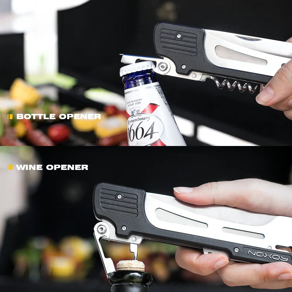 Roxon multiherramienta de Camping al aire libre herramientas de la cocina EDC Kit de acero inoxidable barbacoa parrilla conjunto de herramientas de Cocina Barbacoa cuchillo tenedor cuchara