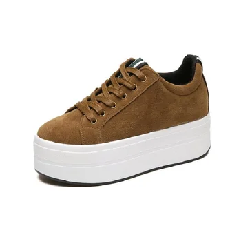 

High Heels Ladies Casual Shoes Trainers 2019 New Lace-Up Creepers Women Sneakers Platform Shoes Thickness bottom
