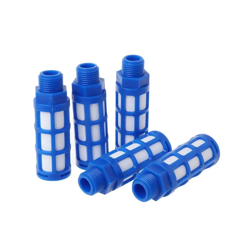 

5Pcs Pneumatic Plastic Muffler Air Quick Connector Exhaust Absorption Noise Reduction Filter 4" External Thread