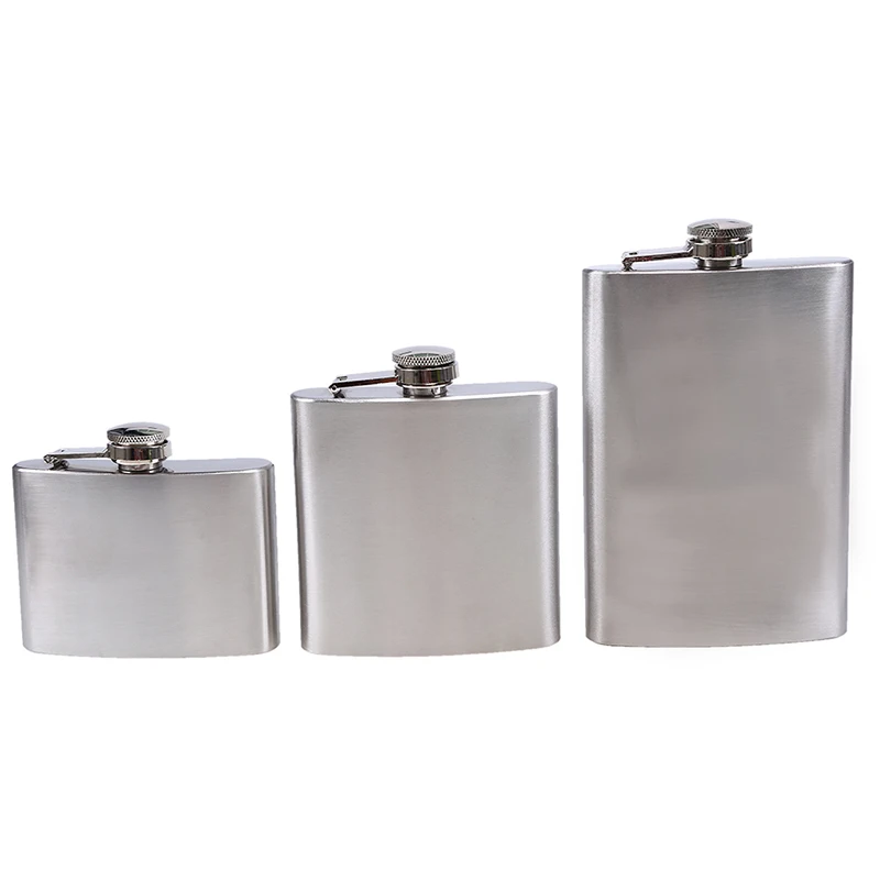 4/6/9oz Stainless Steel Portable Silver Liquor Whisky Wine Water Bottle