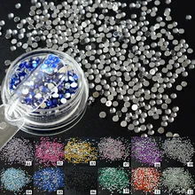 1 коробка, цветные блестящие камни для ногтей, полимерные 3d Стразы для ногтей, плоская подошва, шпильки, подвески, украшения для ногтей, сделай сам, для ногтей, LA01-12