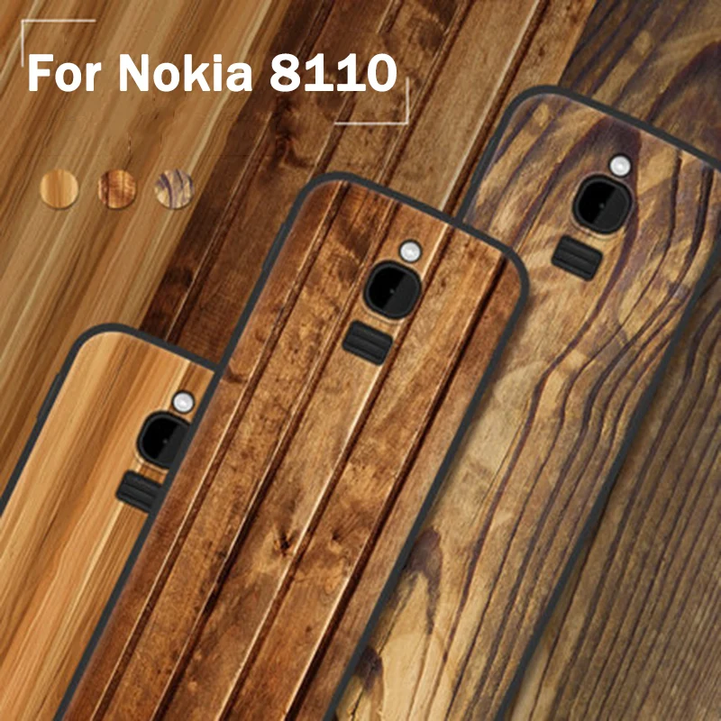 Для Nokia 8110 чехол дерево зерна силиконовый мягкий для 4G узорчатые телефонные чехлы