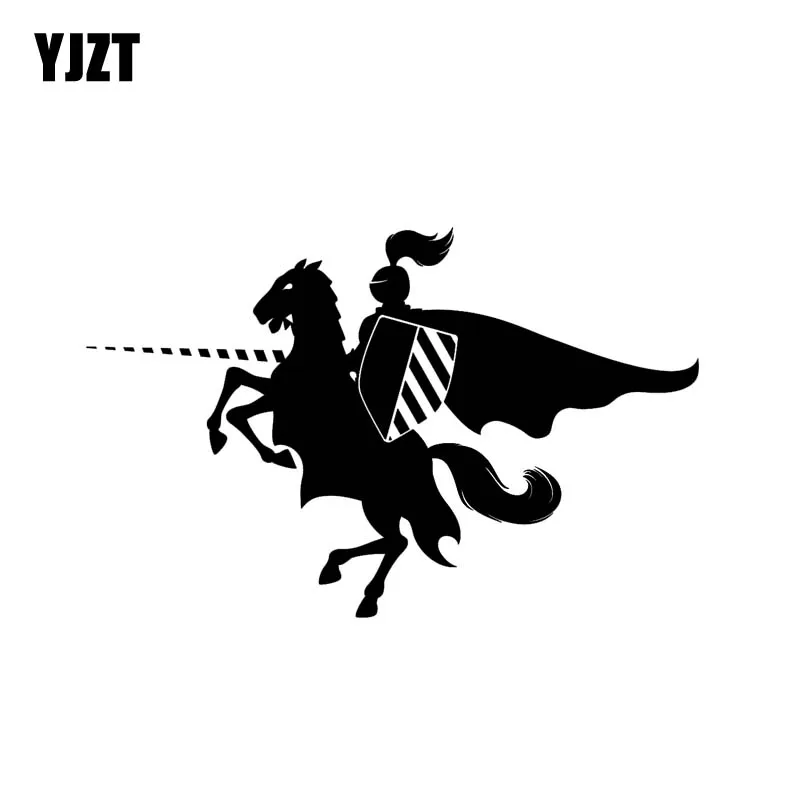 

YJZT 17.6*11.3CM Quiet Powerful Handsome Kinght Car Sticker Black/Silver Covering The Body Soldier Decal Vinyl C21-0147