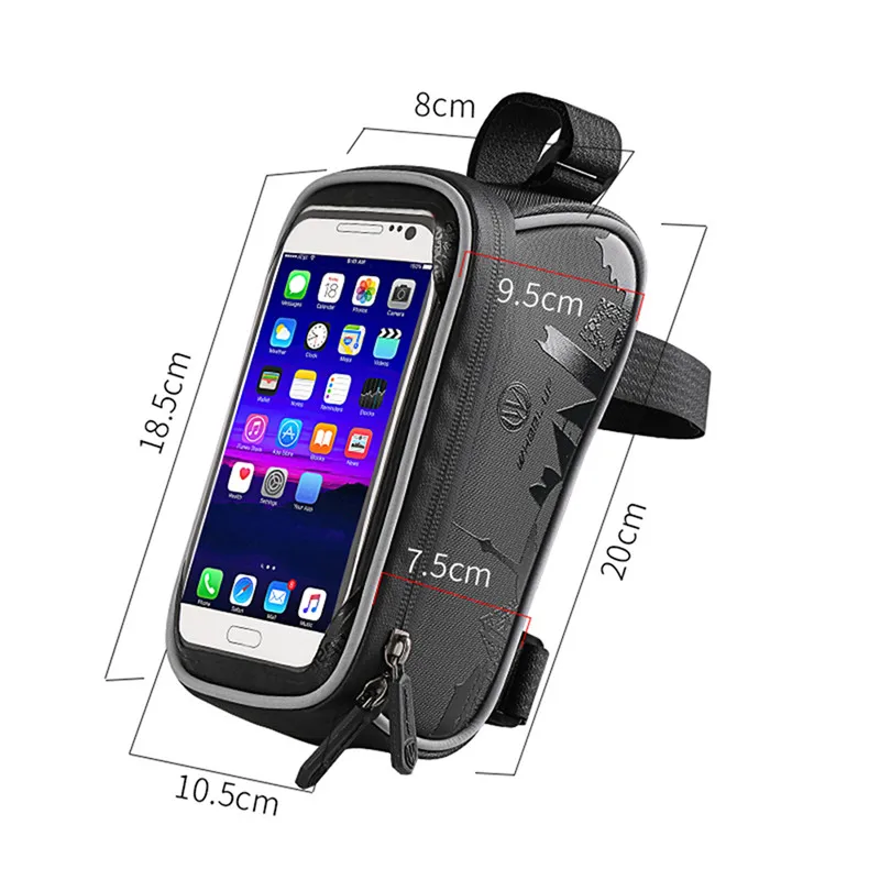 Clearance 2019 New Waterproof Bike Bag Frame Front Head Top Tube Cycling Bag Double IPouch 6 Inch Touch Screen Bicycle Bag Accessories 3