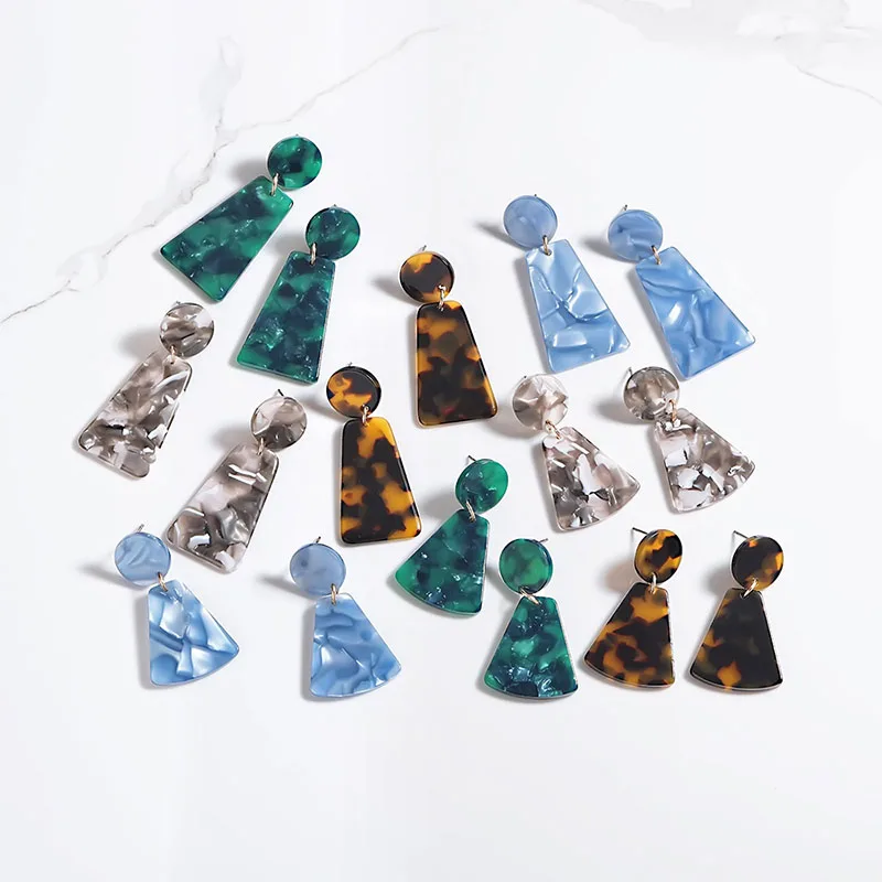 

2019 Luxury Long Earrings for Women Bohemian Geometry Earrings Oversize Acrylic Korean Drop Earrings Fashion Jewelry wholesale