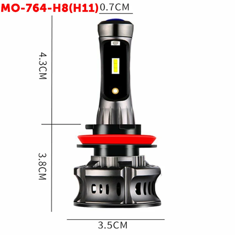 QCDIN 2 шт. Автомобильные светодиодные лампы для фар H8 H11 H4 H7 9005 9006 Plug 4000LM белый 6000 К стайлинга автомобилей автоматическое противотуманные фары