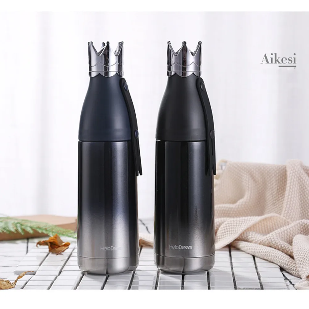 Portable warmth Crown Water Bottle Outdoor Mug Cup Travel Bottles Vacuum Cup Child School Therm Home and Garden Tool Supplies