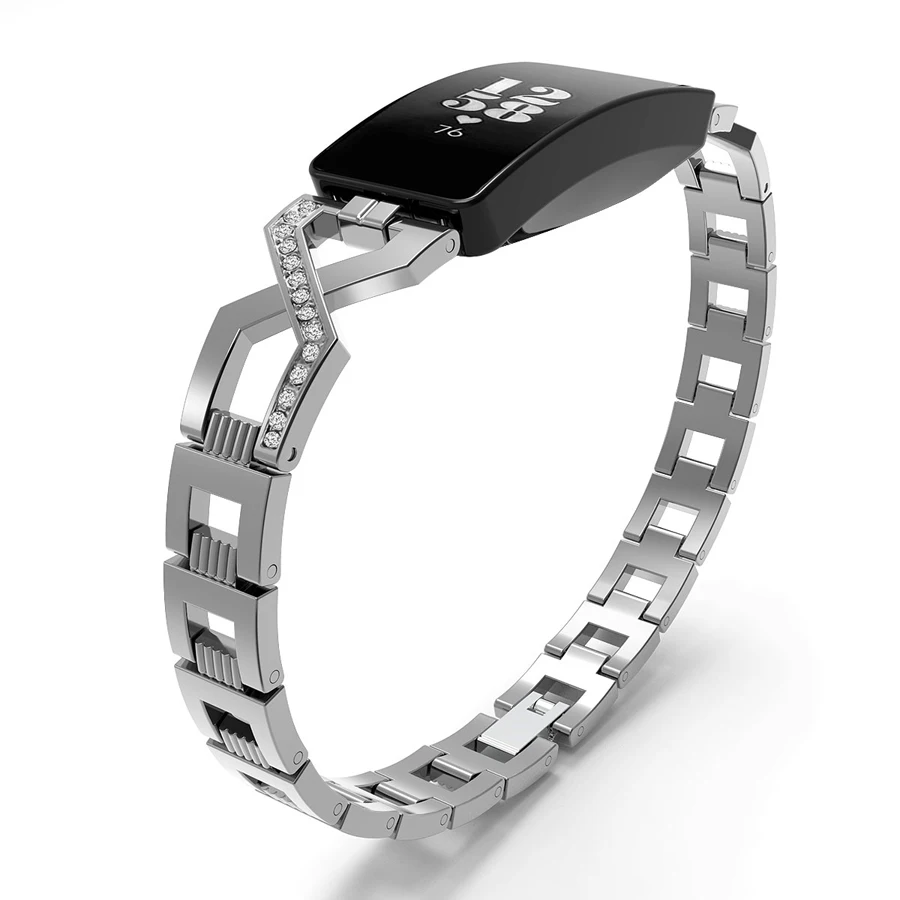 Ремешок из нержавеющей стали для Fitbit Inspire HR металлический браслет часов женский