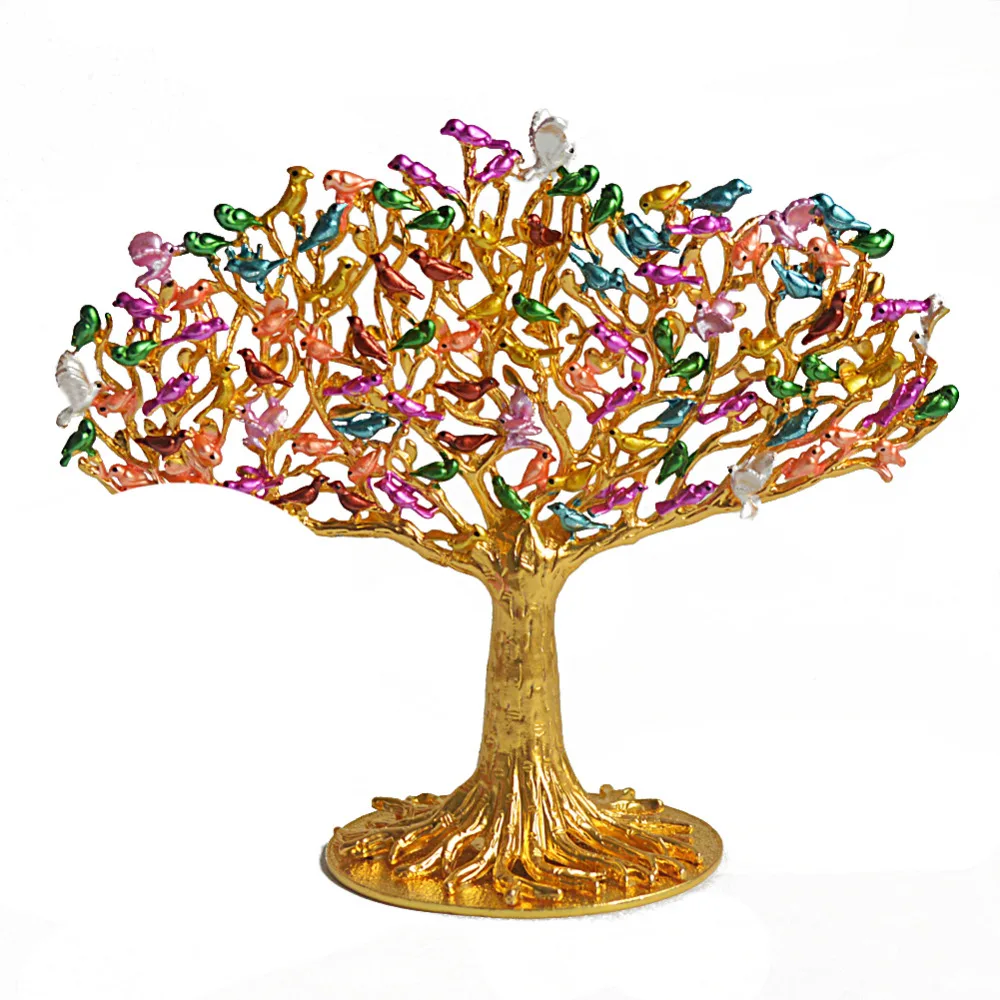 

Feng Shui 100 Birds on Wish Fulfilling Tree W Mandarin Ducks W Free Fengshuisale Red String Bracelet W1687