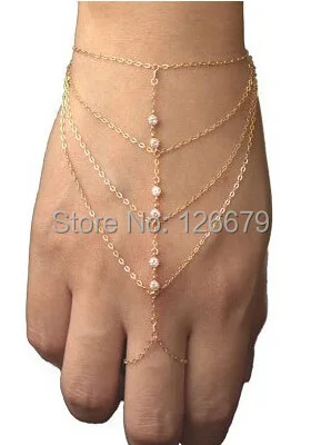 

2019 New Fashion Charming Crystal Multi Layers Hand Chain Slave Bracelet Hand Pieces Jewelry Product for Women