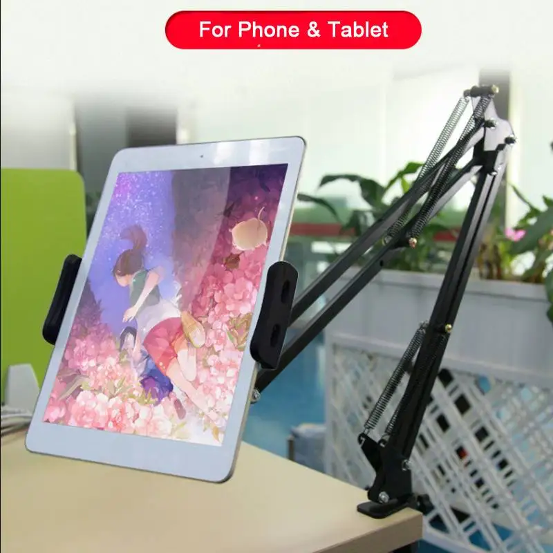 Гибкий Держатель для планшета для ipad 6 Air Mini Pro, для iPhone 11 pro, Xiaomi, длинная рука, ленивые люди, кровать, настольная для 4-12,9 дюймов