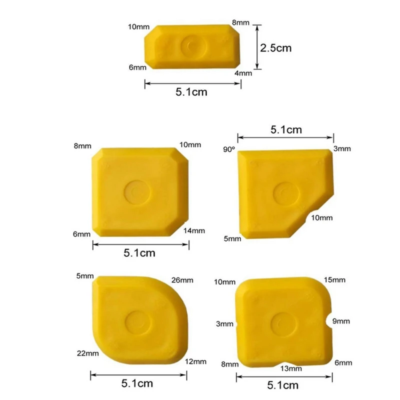 5 шт. набор желтых пластиковых скребок Инструмент для скребка набор инструментов для герметизации клея цементного стекла клей домашний инструмент улучшения