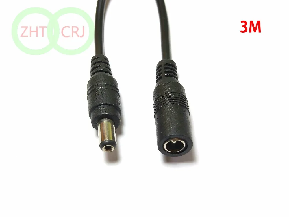 10 шт. DC 5A 12 В 5,5X2,1 гнездовой 5,5X2,1 мм Мужской адаптер питания 22AWG кабель 3 м