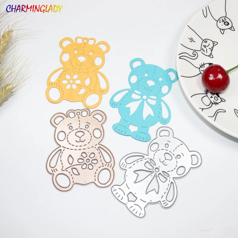 

METAL CUTTING DIES 2pc Teddy Bear cartoon pet Scrapbook album card home decorative EMBOSSING STENCILS cutter paper crafts dies