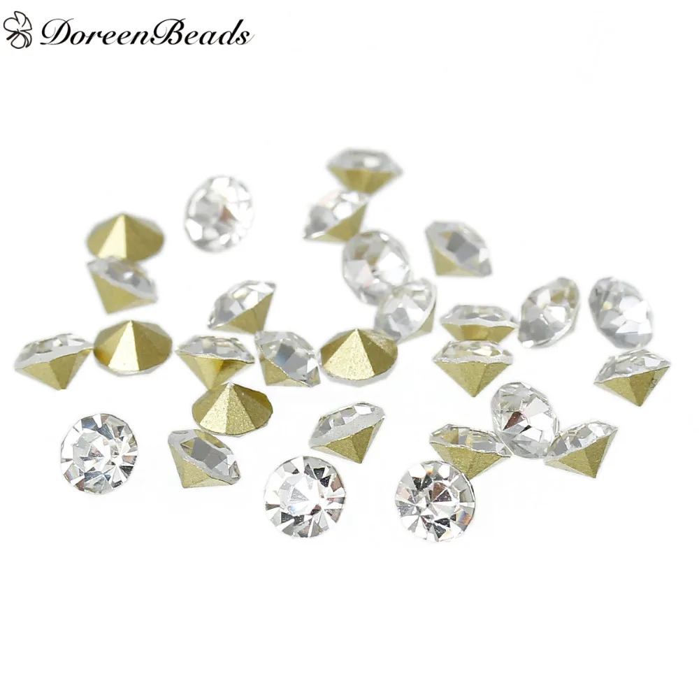 DoreenBeads ss16 заостренные задние Стразы прозрачный конус DIY граненый 4 мм(1/") х 3 мм(1/8"), 1000 шт