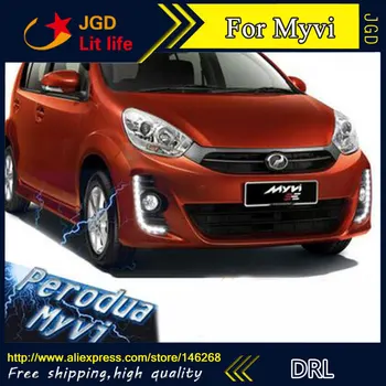 

Free shipping ! 12V 6000k LED DRL Daytime running light for Mazda Perodua Myvi 2011-2014 fog lamp frame Fog light