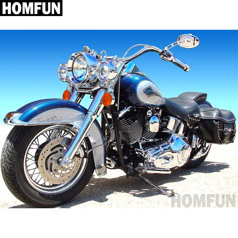 

HOMFUN Full Square/Round Drill 5D DIY Diamond Painting "motorcycle" Embroidery Cross Stitch 5D Home Decor Gift A02450