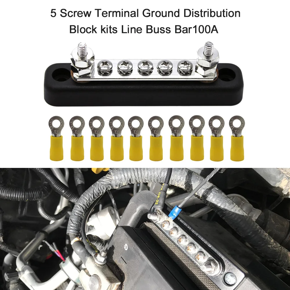 20 винтовых клеммных заземления распределительный блок наборы линия шины бар DC 150A AC 130A автомобильные аксессуары
