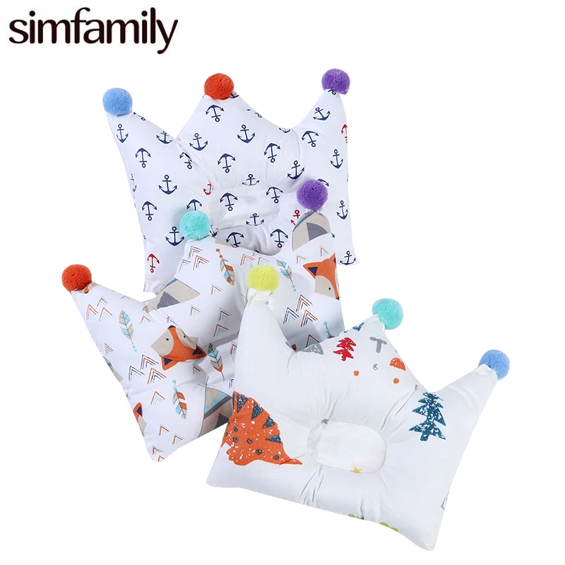 

[Simfamily]Brand Infant Newborn Sleep Positioner Support Pillow Cushion Prevent Flat Head Newborn Crown Dot Pillow Baby Bedding