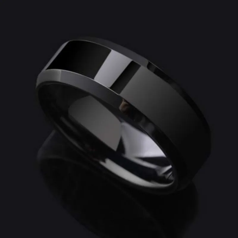 New Men Noble Titanium Ring Gold Anti-allergy Smooth Simple Wedding Couples Rings Bijouterie for Man or Woman Gift