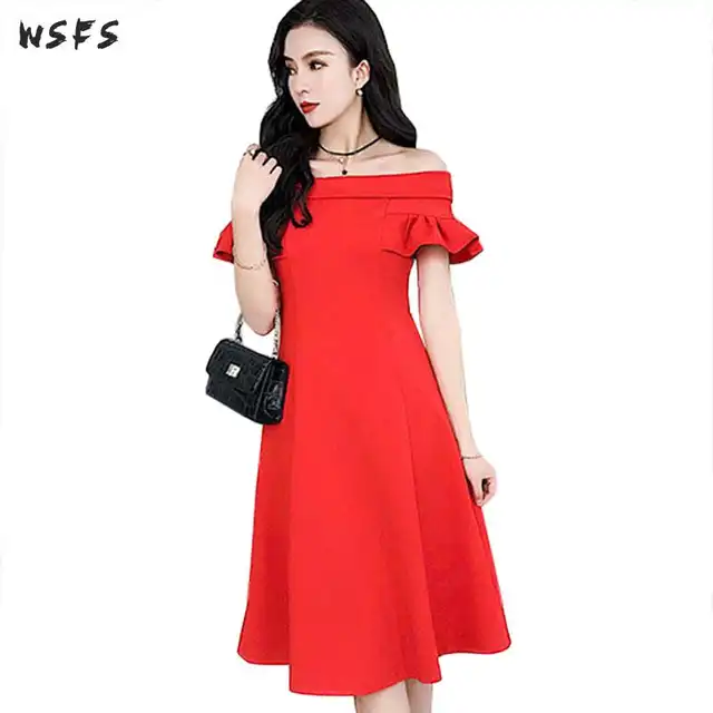 womens red summer dresses