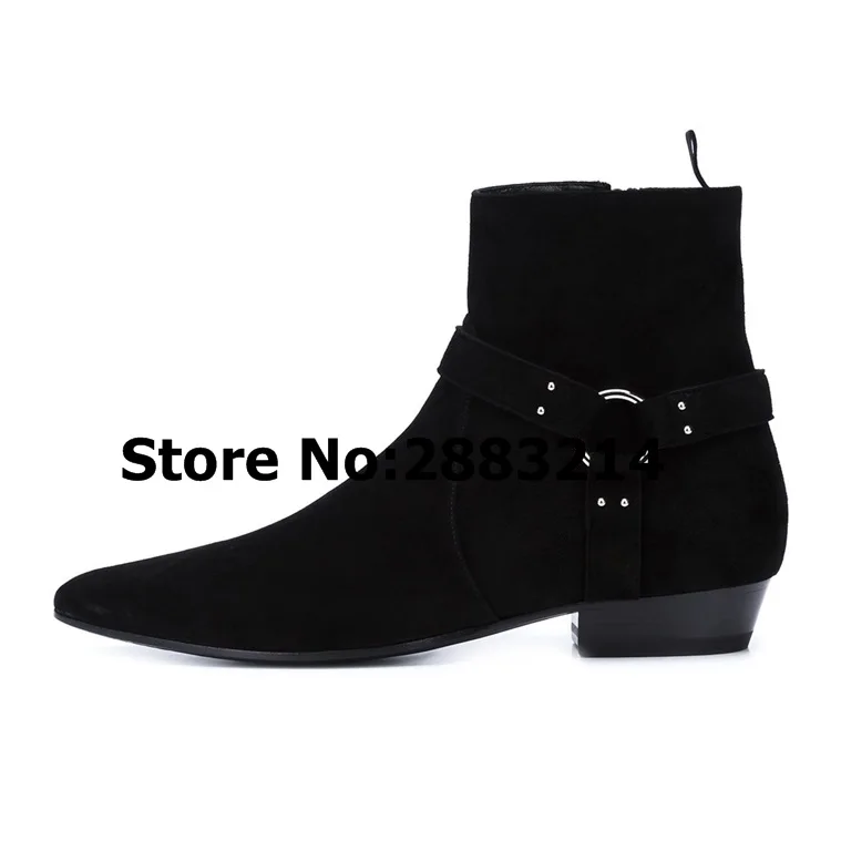 3 picture Al 2 Chelsea Suede Picture Zapatos Tobillo Hebilla De Ocasionales Cuero 1 picture Pointy Toe Aire Planos Libre Hombre Botas Correa 1xFzwcUgq