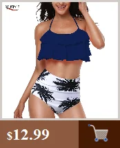 BFUSTYLE, Женский комплект из 3 предметов, бразильские Наборы бикини с принтом в виде листьев, купальный костюм, сексуальный купальник с высокой талией