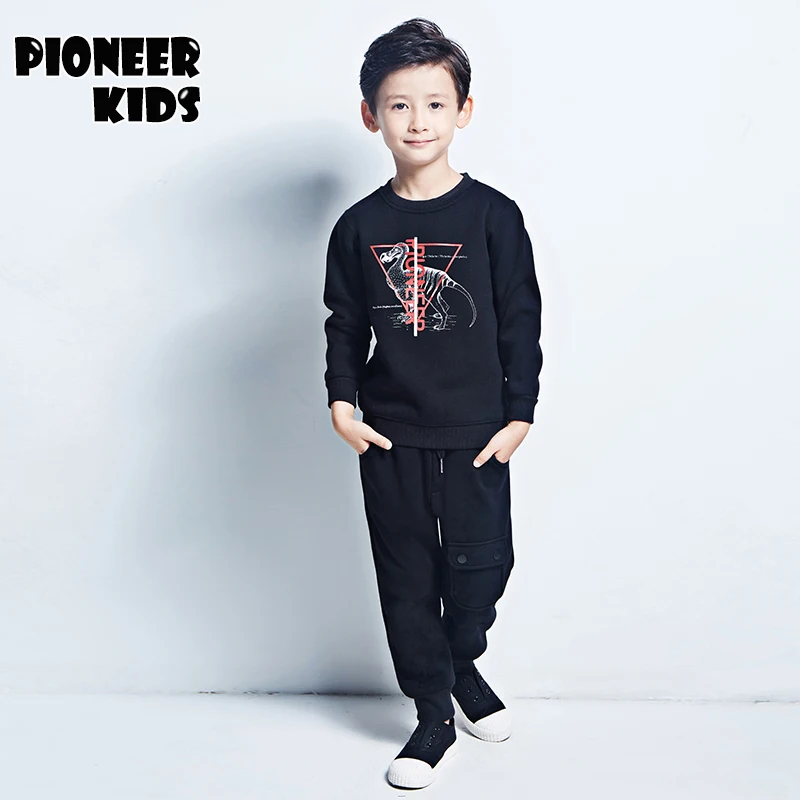 Pioneer Kids 2016 4 16Y children sets fashion clothing Autumn Cotton boy Clothes Kids Sets Coat