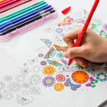 12 色マンガアニメメタリックアートマーカー書道ブラシペン落書きスケッチマーカーためデッサン事務学用品(China)