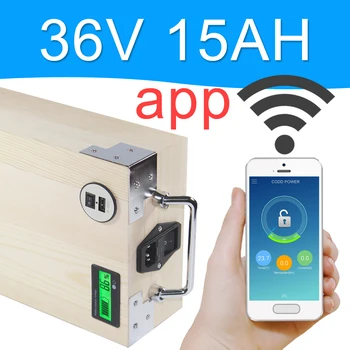 شراءApp 36 فولت 15ah Lifepo4 بطارية الدراجة الكهربائية حزمة الهاتف السيطرة دراجة كهربائية سكوتر Ebike قوة 500 واط الخشب