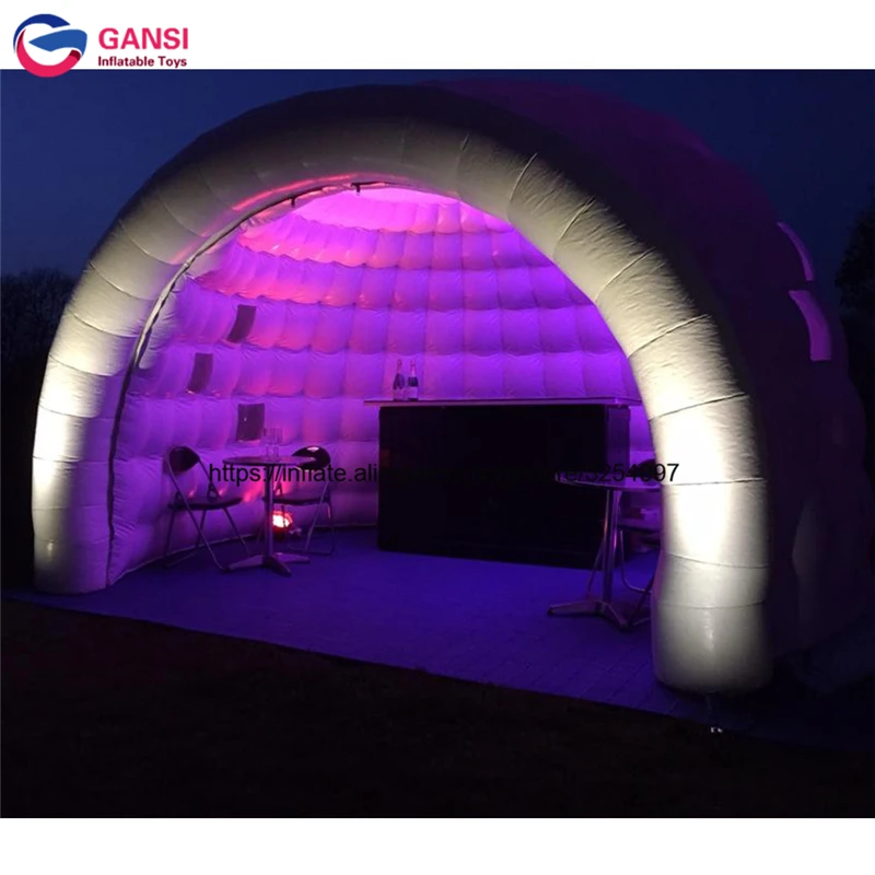 Надувная палатка для юрты с пузырьками, светодиодный светильник, вечерние воздушные купольные дома, музыкальная комната для отдыха, романтическая гигантская надувная купольная палатка