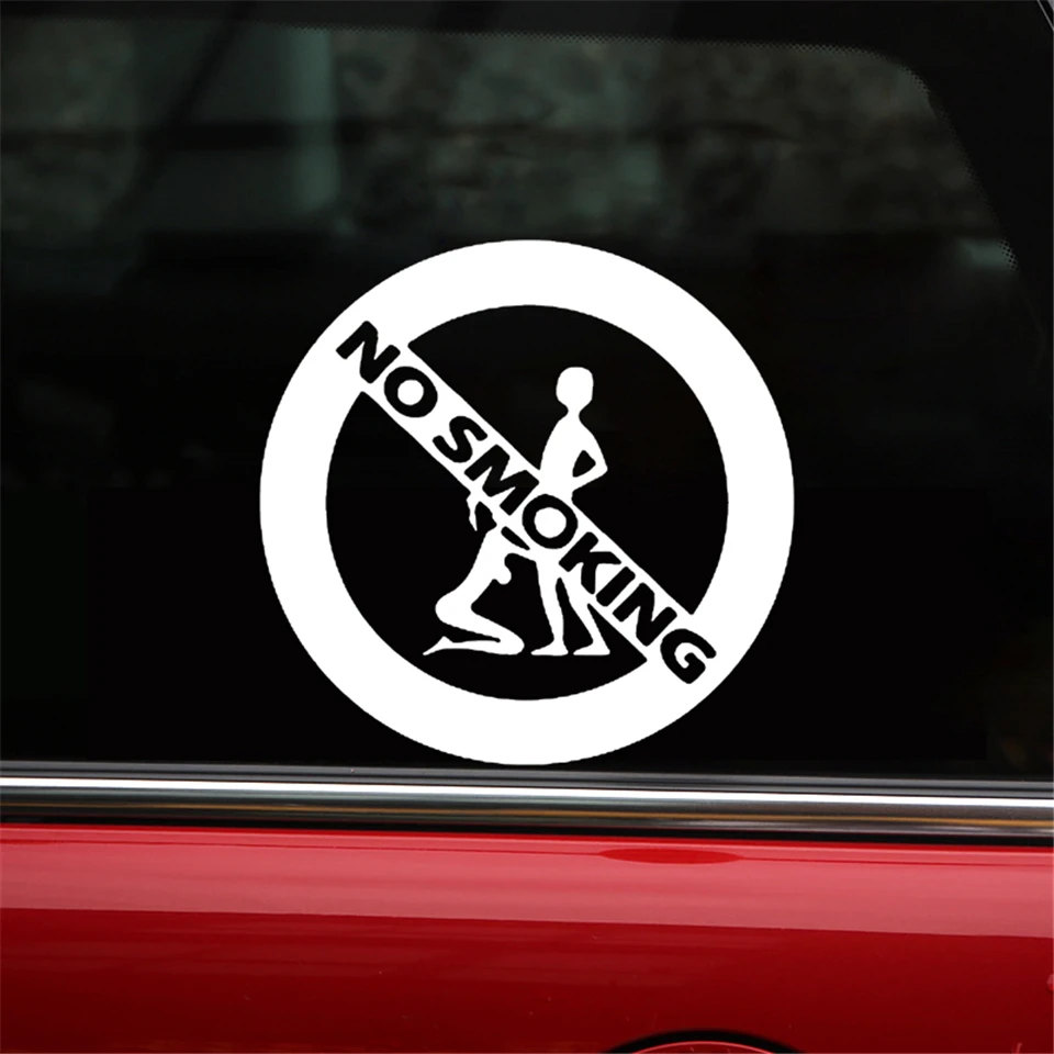Girl And Boy No Smoking Fashion Car-Styling Stickers Decals Car Creative Waterproof Sticker Funny Car Accessories 13.5cm13 (2)