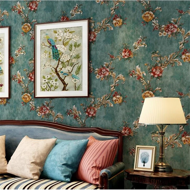 

wellyu American Teng spend pressure wallpapers Living room TV back wall decorations 3D non-woven wallpaper papel de parede обои