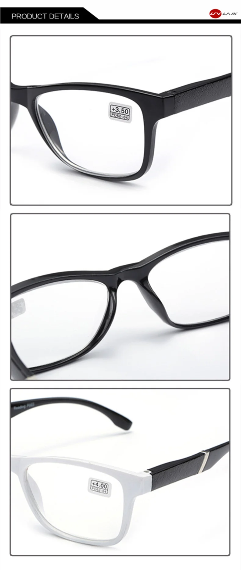 UVLAIK очки для чтения с полимерными линзами, мужские и женские очки для чтения книг, модные очки для дальнозоркости 1,5+ 2,0+ 2,5+ 3,0+ 3,5+ 4,0