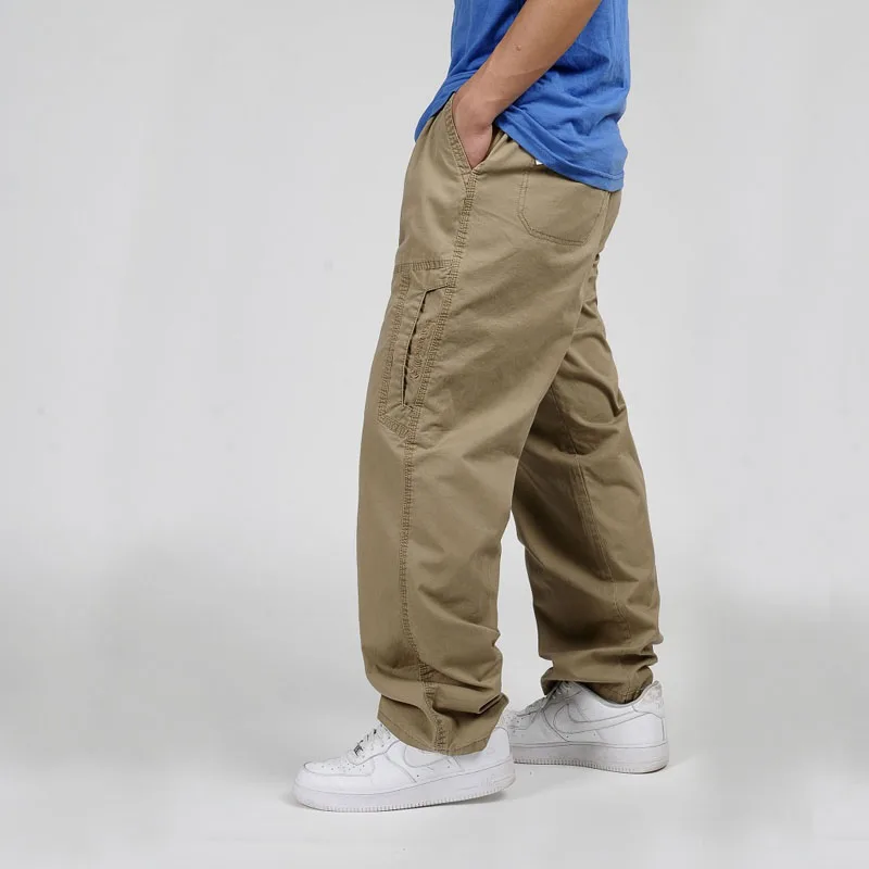 Men Cargo Pants Summer 2016 Side Zipper Pocket Casual