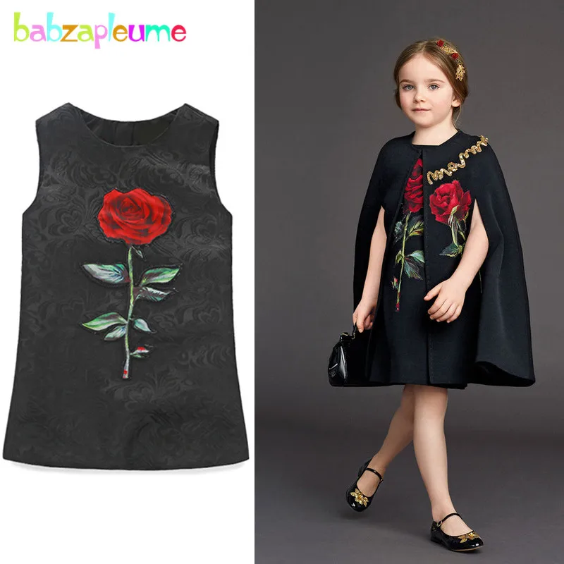 babzapleume 3-10Yearsspring summer kids clothes for baby girls princess dress sleeveless flower children party dresses BC1527