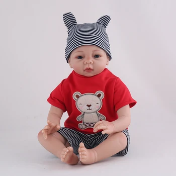 

22inch Reborn Dolls Kids Toy Silicone reborn vinyl newborn collectible Doll lifelike bedtime play house toys boy reborn boneca