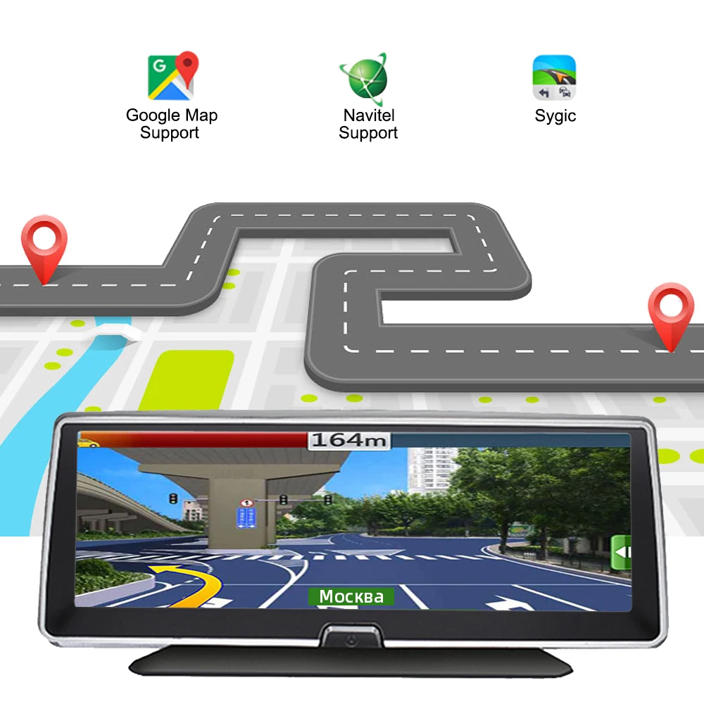 Bluavido 8 дюймов 4G Android Автомобильная приборная панель DVR камера GPS навигация ADAS 1080P