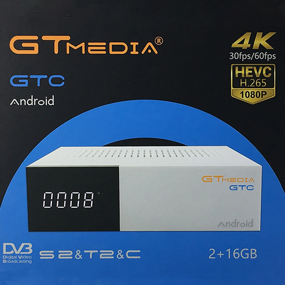 

2GB+16GB Android TV BOX GTmedia GTC with DVB-S2 DVB-C DVB-T2 ISDB-T Satellite TV Receiver 4K HDMI 2.0 Set-Top Box Media Player