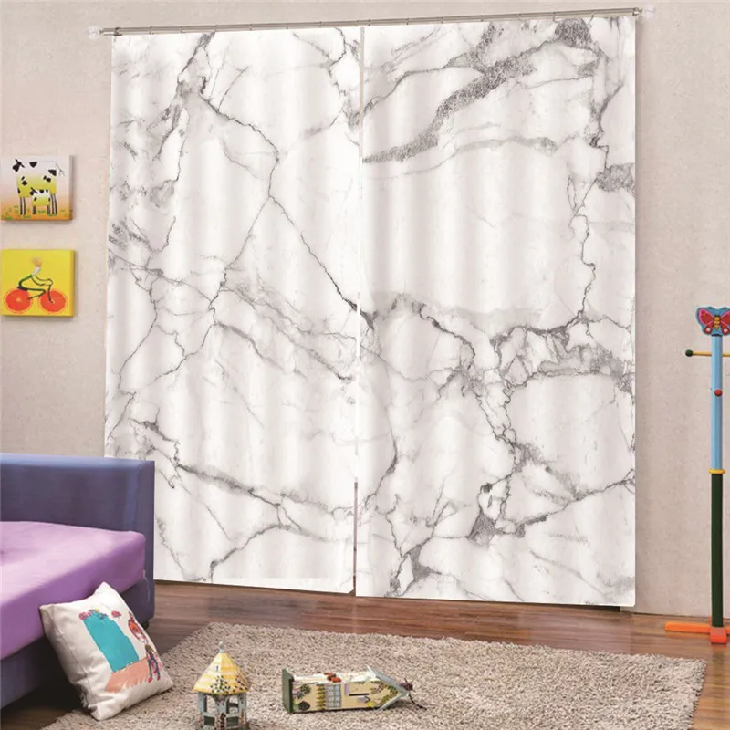 3D Digital Print blackout Marble Curtain For Living room Home Decor Faux Curtains for Bedroom ready made custom Draps AP18