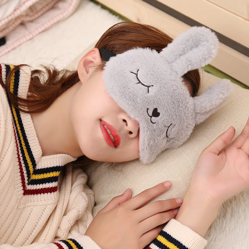 Мягкие плюшевые маски для сна с повязкой на глаза с мультяшным Кроликом, повязка на глаза, повязка на глаза, ресницы для путешествий, расслабляющий сон, повязка на глаза для сна