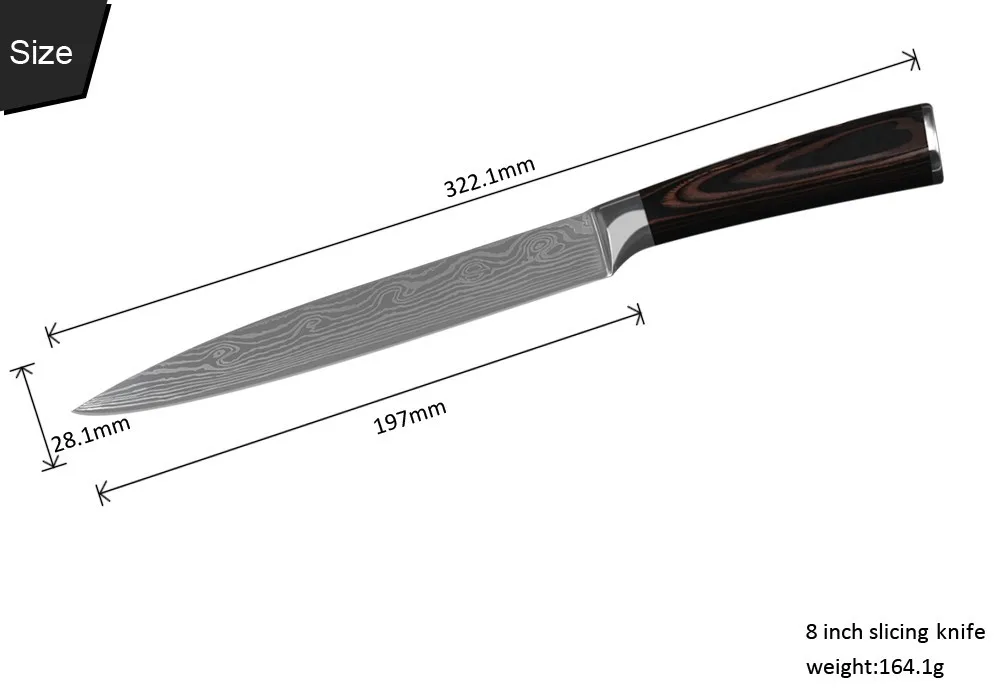 Острый 8 дюймов нож для нарезки 7CR17 кухонные ножи из нержавеющей стали инструменты для приготовления пищи 8 дюймов Филейный нож с деревянной ручкой pakka распродажа