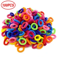 100 stücke Haar Ornamente Mix Farben Gummi Scrunchie Elastische Haar Bands/Krawatten/Seil Headwear Gum Haarband Stirnband Haar zubehör